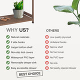 Potting Bench Potting Table Potting Benches for Outside 44 Inch Fir Wood Garden Potting Station Garden Table PVC Layer Storage Shelf Sink Drawer Hooks MEDEHOO