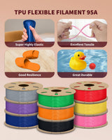 DURAMIC 3D TPU Filament 1.75mm Black, TPU Flexible Filament 95A, Soft TPU 3D Printing Filament, 1kg Spool, Dimensional Accuracy +/- 0.05mm, Black 1 Pack DURAMIC 3D