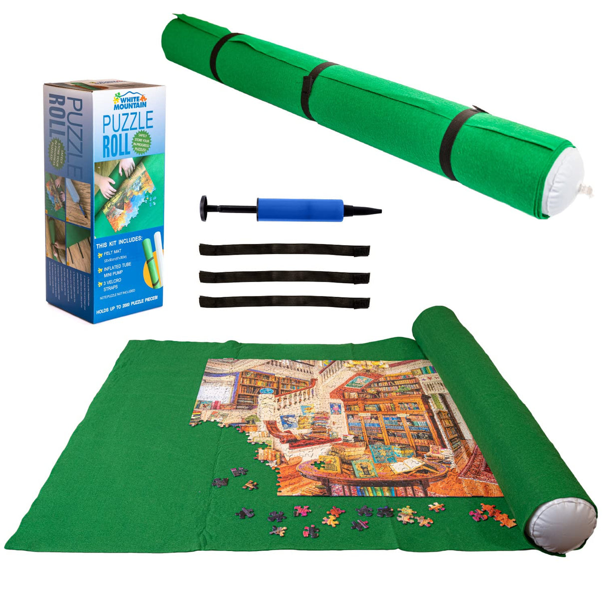 White Mountain Puzzles Puzzle Roll Up Mat 47" x 35.5" White Mountain
