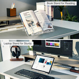 Acrylic Book Stand for Reading, Portable Book Holder for Desk, Angle Adjustable Textbook Stand for Document Recipe, Cookbook, Music Book UPERGO