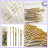 Zhenqing 30-Pack Gold-Tipped Large Eye Embroidery Needles with Round Heads - 10 Each of Sizes 22, 24, 26 for Cross Stitch, Sewing, Quilting & Crafting（67503） Zhenqing