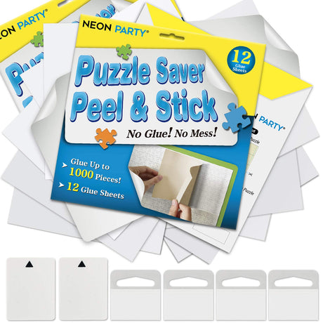 Neon Party 12 Sheets Puzzle Saver Up to 1000 Piece Puzzles for Adults and Kids NEON PARTY