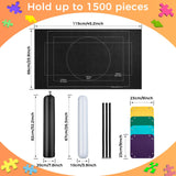 Jigsaw Puzzle Mat Roll Up - Portable Puzzles Saver Pad Up to 1500 Pieces, Full Accessories Puzzle Keeper with 4 Sorting Trays, Storage Bag, Easy Transport & Storage Puzzles Board Soekely