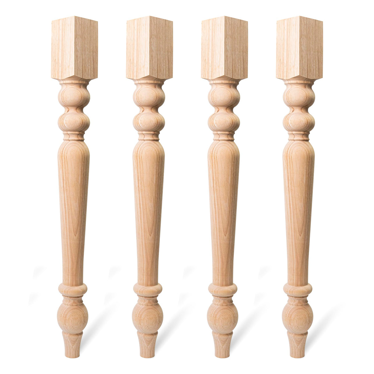 decorluxes Unfinished Farmhouse Table Legs Dining Table 2.8" X 29" Set of 4 DIY Coffee Table Rustic Turned Style Leg | Easy to Paint Any Color You Want (29 inch) decorluxes