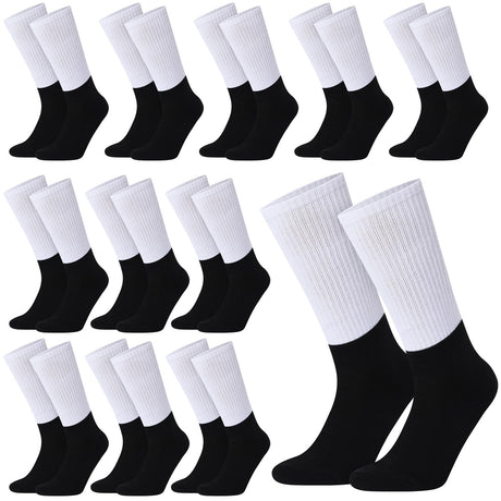 Cozypower 12 Pairs Sublimation Socks Blank Sublimation Printable Socks Heat Transfer Cotton Socks Unisex Athletic Crew Socks for Present DIY Personalized Socks Women Men Cozypower