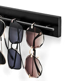 Mkono Wood Sunglasses Storage Organizer Wall Mounted Eyeglasses Holder Eyewear Display Rack Rustic Home Decor, Set of 3, Black Mkono