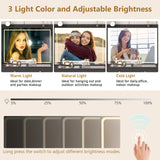 62" Large Black Vanitys Desk w/ Tempered Glass Top,60000-color LED Lights,Power Outlet, Make up Vanity w/ 3 Lights Mode LED Mirror,9 Drawers,2 RGB Cabinet LED Vanity Table for Women,Girls chartustriable