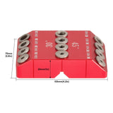 SLIIMU 30 45 90 Degree Angle 4 Sizes Drill Hole Guide Jig for Angled and Straight Hole, Portable Deck Cable Railing Lag Screw Drilling Template Block For Horizontal Cable Wood Post,Stair Wire Handrail SLIIMU
