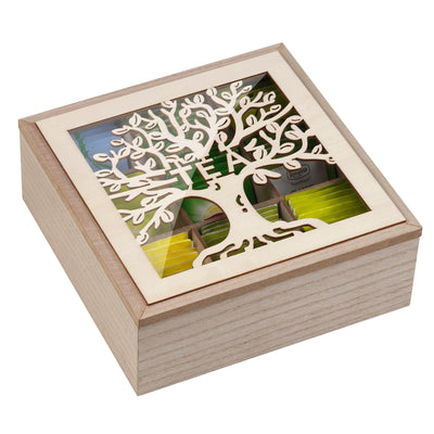 handrong Tea Box Organizer,Wood Teas Bag Holder,Tea Organizers and Storage,Tea Organizer for Teas Bags Coffee Packet for Home Kitchen Office