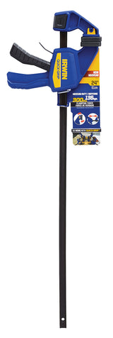 IRWIN QUICK-GRIP Bar Clamp, One-Handed Clamp/Spreader, 24-Inch (1964720), Blue IRWIN