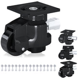Ruiishunyy Leveling Casters Set of 4 Heavy Duty 60F - Retractable Caster Wheel with Upgraded Ratchet Handle - 360° Swivel Castor for Furniture, Workbench, Machine, Total Capacity 2200 Lbs Ruiishunyy