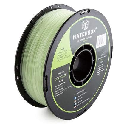 HATCHBOX ABS 3D Printer Filament, Dimensional Accuracy +/- 0.03 mm, 1 kg Spool, 1.75 mm, Glow in the Dark - WoodArtSupply