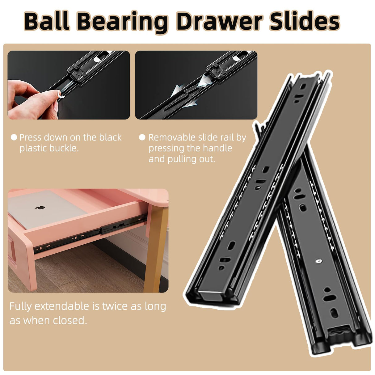 WESTREE Modern Makeup Vanity Desk with Glossy Desktop,Bedroom Home Office Writing Desk with Drawers, Storage Shelf, Gold Metal Frame for Dressing Table Without Mirror WESTREE