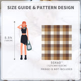 RECYCO Buffalo Paid Chenille Throw Blanket for Couch, Soft Cozy Decorative Buffalo Check Blanket Throw with Tassels for Bed Sofa, Lightweight Chenille Knitted Throw, Plaid Brown Off White, 50'' x 60'' RECYCO