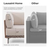 LAUSAINT HOME Outdoor Patio Furniture Set, 10-Piece Wicker Outdoor Conversation Set PE Rattan Sectional Sofa with Washable Cushions and Tempered Glass Table for Garden (Beige) LAUSAINT HOME