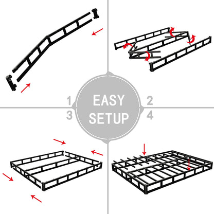 Vehowy Low Profile Box Spring King Size, 3 Inch Box Spring for King Bed, Heavy Duty Mattress Foundation, Metal Bed Base,Non-Slip,Easy Assembly