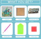 5D Sea Turtle Diamond Painting Kits for Kids Beginners with Wooden Frame,Full Round Drill Cute Turtle Diamond Art Kits for Children Girls Boys Ages 8-12,DIY Kid Big Gem Art,Home Wall Decor 6x6 Inch CHWGLFGG