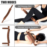 KintKita Body Gua Sha Wood Stick Massage Tool,24 Inch Wood Therapy Massage Tools Scraping Lymphatic Drainage Massager,34 Beads Trigger Point Wood Therapy Gua Sha Tool for Body Sculpting,Back, Legs KintKita
