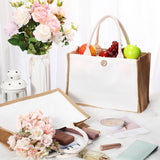 Sweetude 18 Pcs Sublimation Jute Tote Bag Burlap Beach Bag with Handles Reusable Blank DIY Canvas Gift Bag for Bridesmaid(Yellow) Sweetude