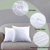 Tatuo 20 Sublimation Pillow Covers Blank Polyester Throw Pillow Covers 17.7 x 17.7 Inch Heat Transfer Pillow Covers with Zipper for Sublimation Printing Couch No Pillow Insert Tatuo