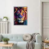 HEIBAGO Lion Diamond Art Kits for Adults, 5D Full Drill Round Colourful Painting Gems with Animal Diamond Painting, Diamond Dots Perfect for Home Wall Decor 12x16inch HEIBAGO