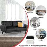 VAMEPOLE Sofa Couch, 60" Loveseat Sofa for Living Room, Mid Century Mini Black Couch, Tufted Leather Love Seat Furniture, Comfy Office Sofa 2 Seat, Small Couches for Small Spaces, Bedroom, Apartment VAMEPOLE
