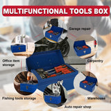 P.I.T. Small Tool Box,Portable Removable Tray Heavy Steel Tool Box with Metal Latch Closure,Blue,Tool Storage, Lockable,Mini Tool Box,Small Tool Case for Household, Warehouse,Tools Storage,Home DIY P.I.T.