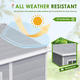 JUMMICO Outdoor Storage Shed, 5 x 4 FT Resin Shed with Floor and Lockable Door, Plastic Garden Tool Outside Sheds for Patio Backyard Lawn JUMMICO