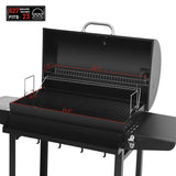 Royal Gourmet CC1830T 30-Inch Barrel Charcoal Grill with Warming Rack & Front Storage Basket, Outdoor BBQ Grill with 627 sq. in. Grilling Area for Backyard Barbecue Cooking Party, Black Royal Gourmet
