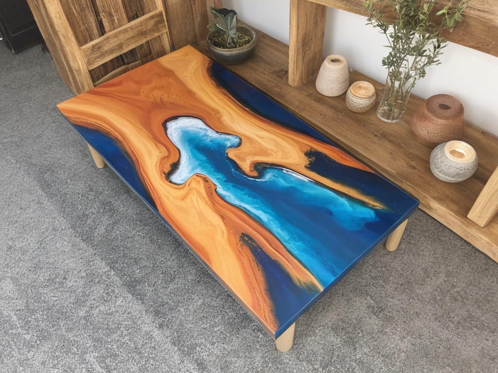 Large Epoxy Table Mold 19.6 * 11.8 * 3 inch and 15.8 * 9.8 * 3 inch, River Table Mold, Cutting Board Molds for Epoxy Resin, Large Reusable Epoxy Mold for Coffee Table, Charcuterie Board, Art Panel ZYBINIUB