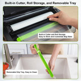 Gasbye Vacuum Sealer Machine, 95kPa Food Sealer with Double Heat Seal for Dry/Moist Food, Easy-lock Handle, Built-in Bag Storage & Cutter, Progress Display, Removable Drip Tray, Silver Gasbye