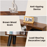 LEYAOYAO 8-Cube Rustic Brown Mid-Century Modern Bookshelf with Legs - 3-Tier Storage Organizer LEYAOYAO