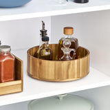 iDesign 10-Inch Round Acacia Wood Lazy Susan Organizer for Kitchen - Set of 4 - Natural InterDesign