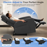 Duitrc Power Loveseat Recliner Sofa, Electric Reclining Loveseat with Adjustable Headrest, Extended Footrest, USB Type-C Ports, Grey PU Leather 2 Seater Reclining Couch for Living Room, RV, Office Duitrc