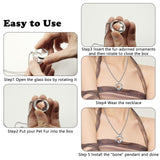 Pet Fur Memorial Necklace Pet Dog Ashes Keepsake Pet Urn Pendant Memorial Jewelry Necklace Transparent Glass Circle Stainless Steel Chain Cat Hair Memorial Gifts, Heart Necklace for Dried Flowers HINGTAI