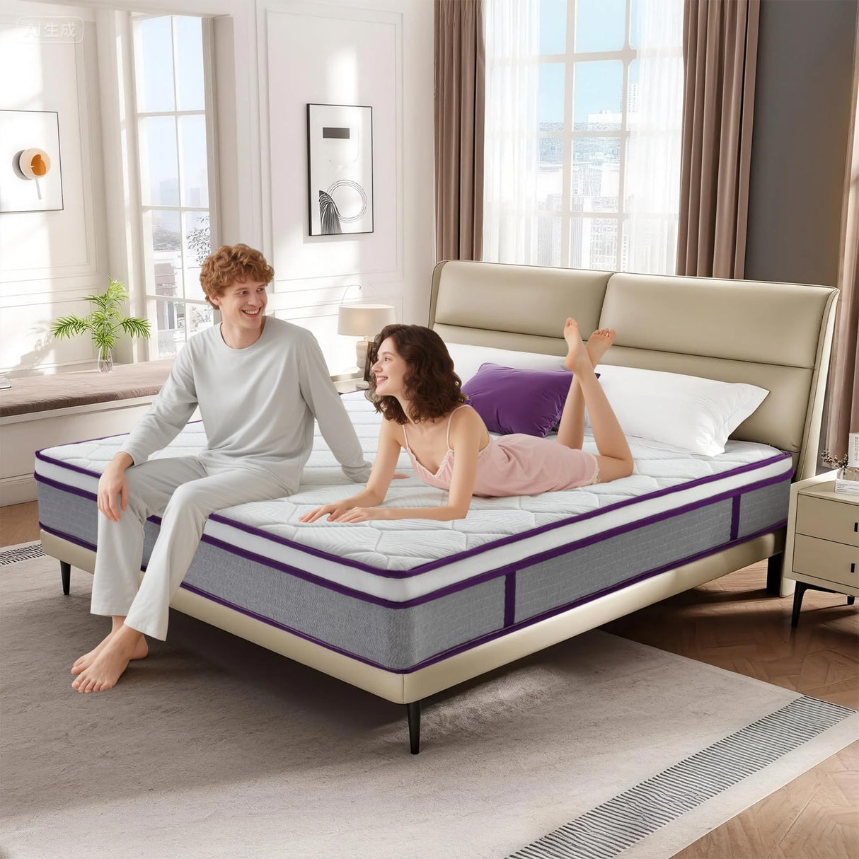 GJQ Twin Size Mattress, 12 Inch Hybrid Mattress with Pocket Spring,Cool Gel Memory Foam Mattresses in a Box,Medium Firm Twin Mattress for Pressure Relief,Fiberglass Free,CertiPUR-US Certified GJQ