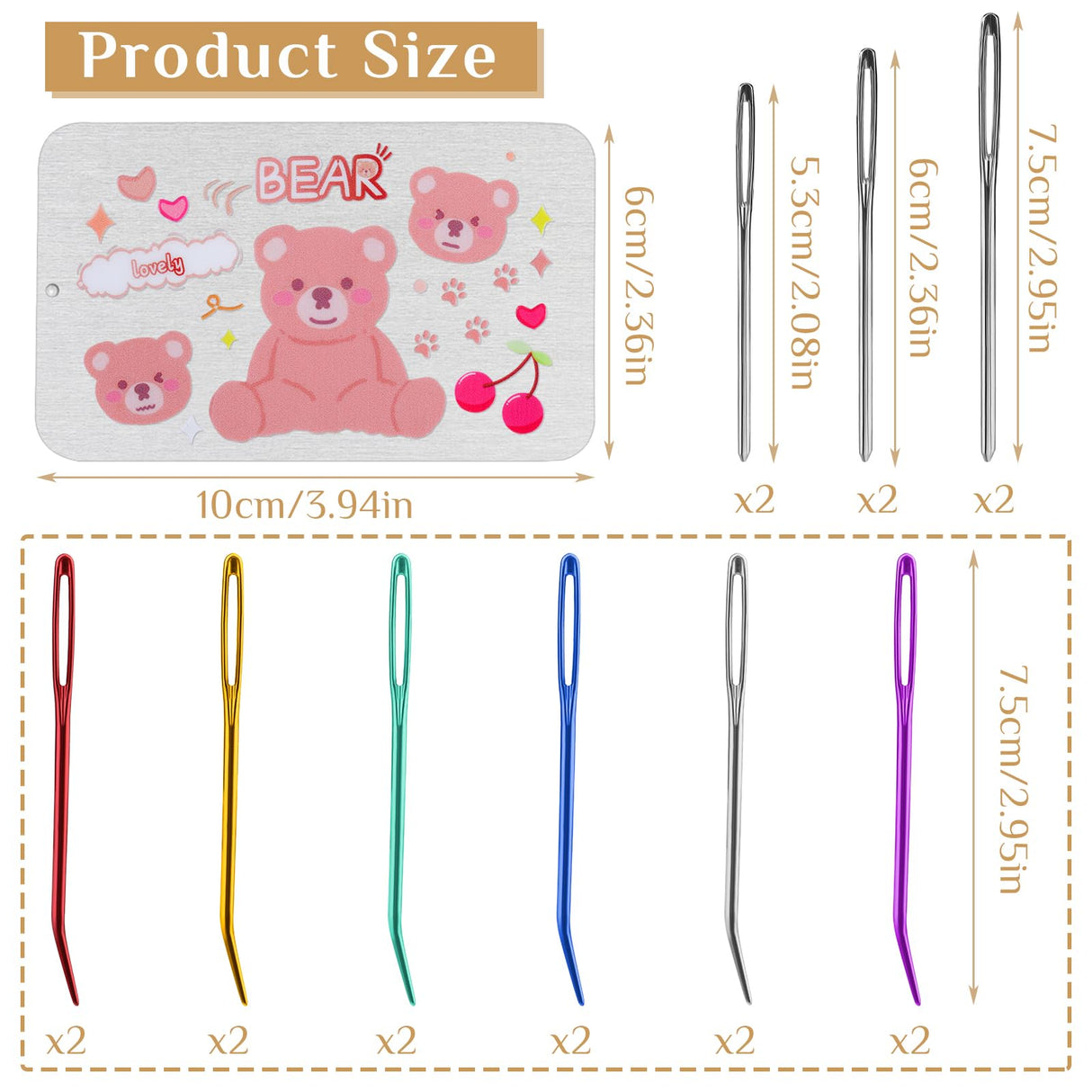 18 Pieces Yarn Needle,Tapestry Needle Bent Embroidery Needles Bent Tip Needles,Large-Eye Blunt Needles with Random Box for Knitting Crochet (Random Color) UOOU