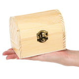 Tosnail 6 Pack Unfinished Wooden Treasure Chest, 4.7 x 3 x 3.5 Inches Small Treasure Chest Boxes, Wood Container with Hinged Lid, Mini Lock Box for Crafts, Gift, Trinket, Jewelry Tosnail