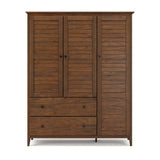 Grain Wood Furniture Greenport 3-Door Wardrobe, Brushed Walnut Grain Wood Furniture