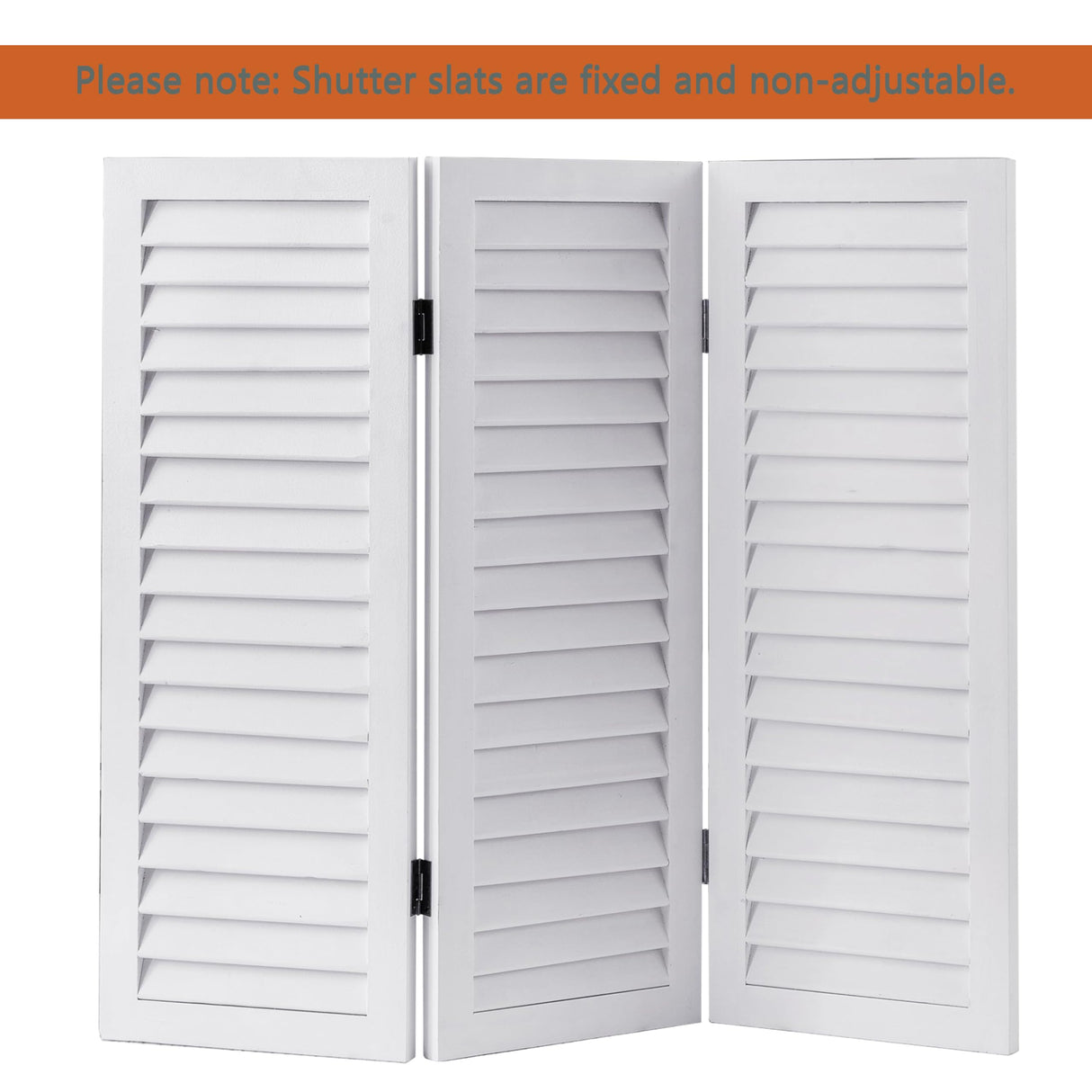 SOFE Wood Short Room Divider 3 Panel, 2.6 Ft Tall Shutters Folding Divider for Room Separation, White Room Partitions and Dividers Freestanding, Foldable Wall for Home Bedroom Office SOFE