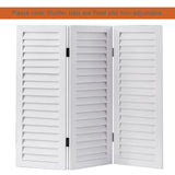 SOFE Wood Short Room Divider 3 Panel, 2.6 Ft Tall Shutters Folding Divider for Room Separation, White Room Partitions and Dividers Freestanding, Foldable Wall for Home Bedroom Office SOFE