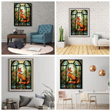 JFYHAB Fox Diamond Painting Kits for Adults, 5D DIY Full Drill, Round Full Drill Stain Glass, 12x16 inch JFYHAB
