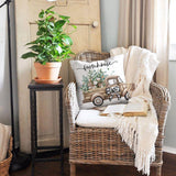 DFXSZ Farmhouse Pillow Covers 18x18 Set of 4 Eucalyptus Leaves Decorations Truck Sweet Home Spring Pillow Covers, Polyester Cushion Case Gifts for Home Decor 175 DFXSZ