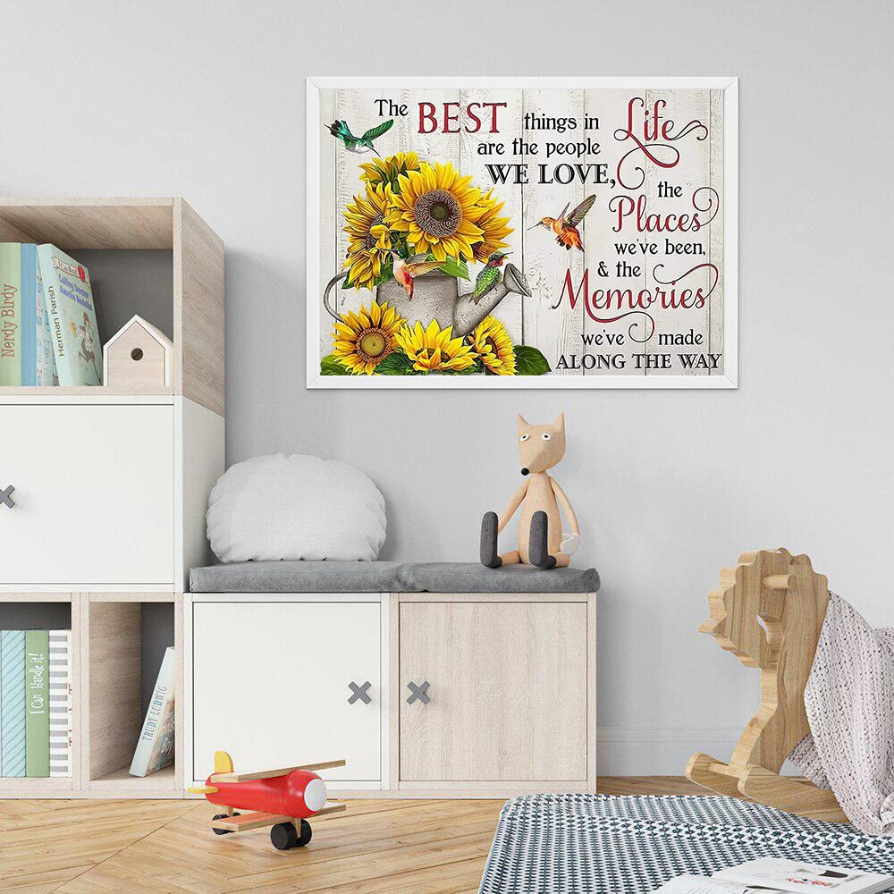 Sunflower Diamond Painting Kits for Adults - Inspirational Diamond Art Kits for Adults Beginner, DIY Full Drill Diamond Dots Paintings with Diamonds 5D Gem Art and Crafts for Adults Home Wall Decor HOIYLDS