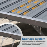 COBANA 8' x 10' Gazebo, Hardtop Wall Mounted Lean to Gazebo Pergola with Metal Roof for Patio, Deck, Backyard COBANA