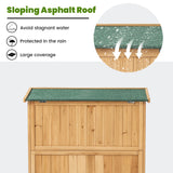 TAKUKA Outdoor Storage Cabinet with 2 Shelves, Wooden Garden Shed with Double Doors& Waterproof Roof，Outside Utility Tool Organizer for Garden Farm Backyard TAKUKA