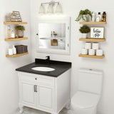 Vivelove Floating Shelves for Wall Mounted, 16 inchs Shelf for Small Bathroom, Bedroom, Living Room, Kitchen, Modern Home Decor, Rustic Farmhouse Wall Shelves with Invisible Brackets - Set of 2, Oak Vivelove