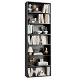 FACBOTALL 82" Tall Bookshelf, 7-Tier Open Shelves Bookcase, Freestanding Display Storage Shelves, Tall Bookcase Home Decor Furniture for Home Office, Living Room, Bedroom, Black FACBOTALL