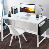 Lufeiya 47 inch White Office Computer Desk - Modern Simple Student Study Table for Home Office Bedroom Writing Desk Lufeiya