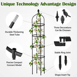 2 Pcs Garden Obelisk Trellis for Climbing Plants Outdoor 6 Ft Rose Bush Round Trellis for Pots Rustproof Metal Plant Flower Trellises for Clematis Vine Jasmine Support Outdoor Indoor Miuwauer